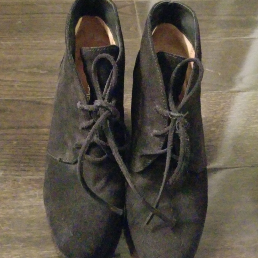 Via Spiga black wedge booties